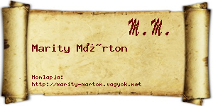 Marity Márton névjegykártya