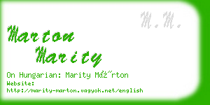 marton marity business card